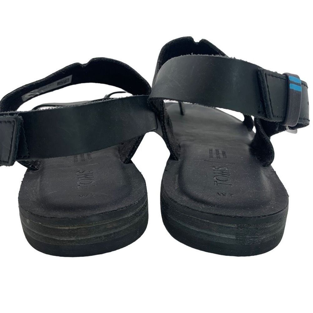 TOMS Freya Black Vegan Leather Sandals Size 7 - Picture 4 of 11